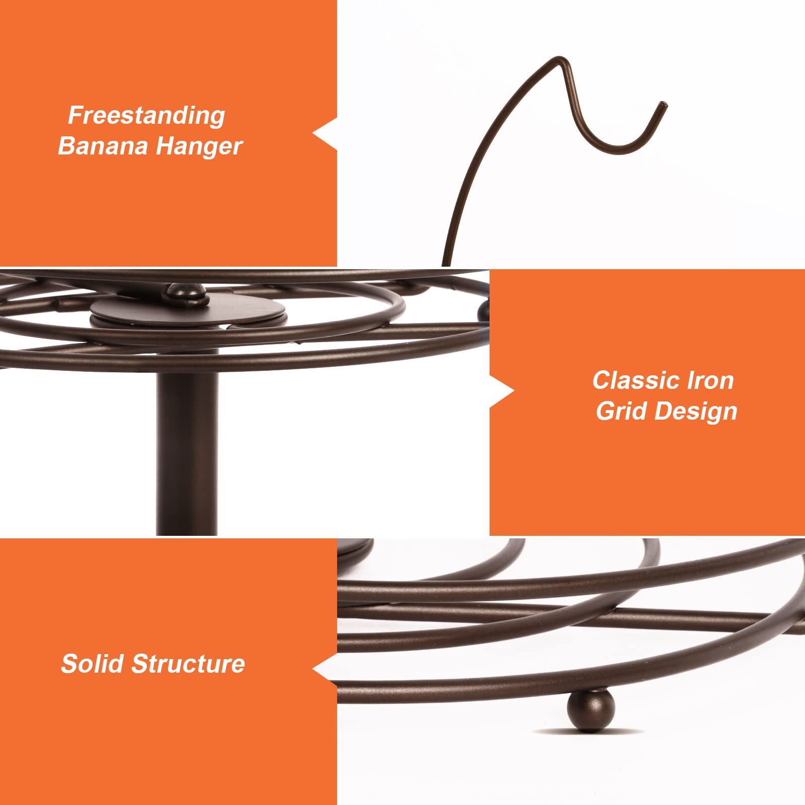 2-Laags Fruitmand Met Bananenhouder - Metaal Fruitstandaard Keuken Organizer