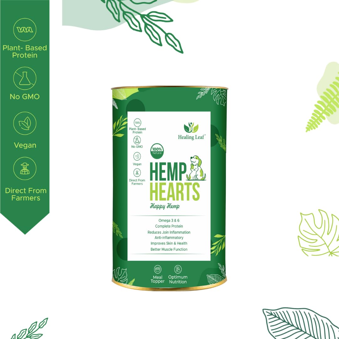 Healing Leaf Hemp Hearts for Dogs Calming Natural Anxiety Relief, 100g - Adult Small Puppy Calming Treats - Pet Stress Separation Relaxation 1