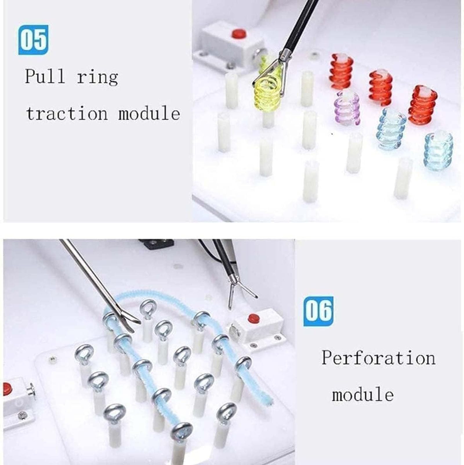 Kit Boîte D'entraînement Simulateur Laparoscopique Portable, Kit Formation en Chirurgie Laparoscopique Simulée pour Outils Pédagogiques avec Instruments Et Accessoires, Modèle D'étude