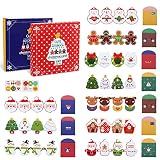 Hay 10 diferentes diseños como Papá Noel, alces, muñeco de nieve, árbol de navidad, las tarjetas de Navidad son realmente llamativas.