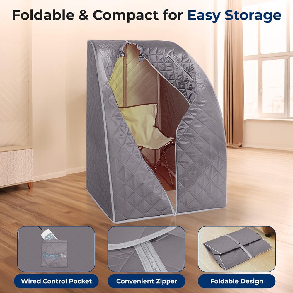 Draagbare Stoosauna, Opvouwbare Hoe Sauna Full Body Spa voor 1 of 2
