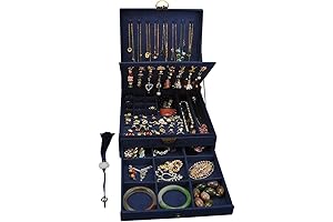 CooYuy Jewelry Box for Women - 3-Layer Lockable Jewelry Organizer