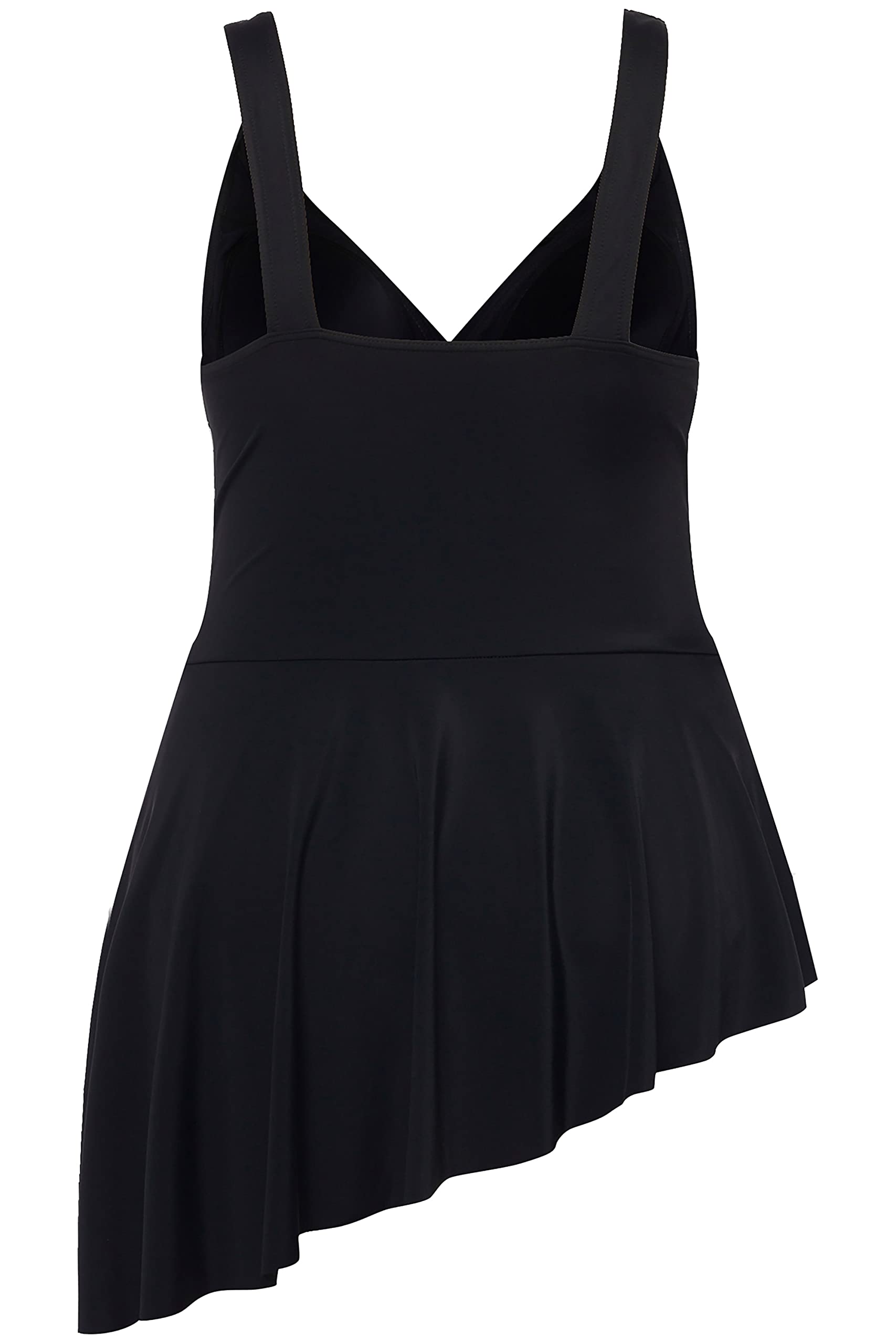 Ulla Popken Abito da Bagno con Orlo Obliquo Tinta Costumi da Bagno Donna (Pacco da 1)