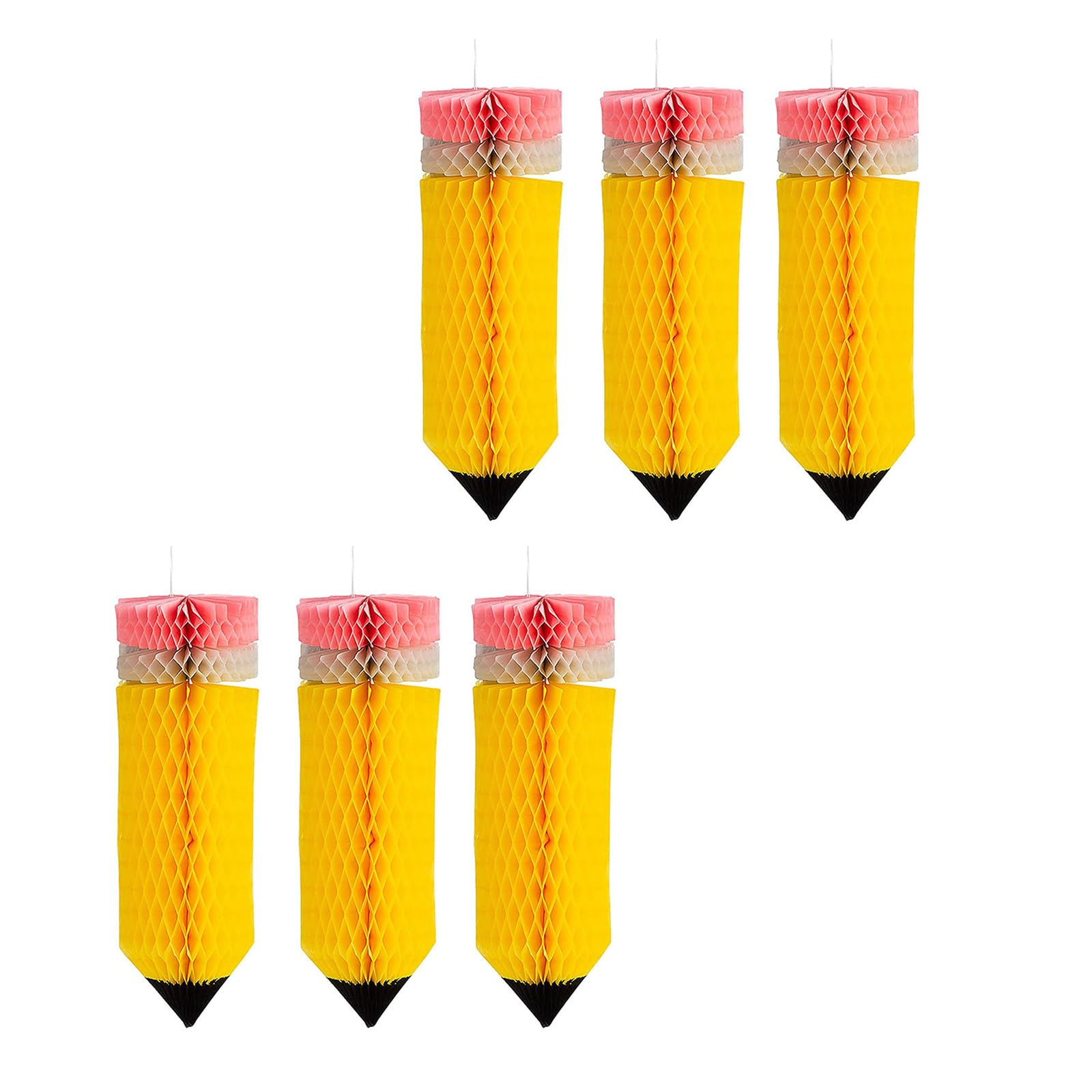 ZEPFJHE Of 6 Back to School Hanging Swirls Decorations Pencil Ornament for Classroom Ceiling and Window Party Supplies Back to School Decorations
