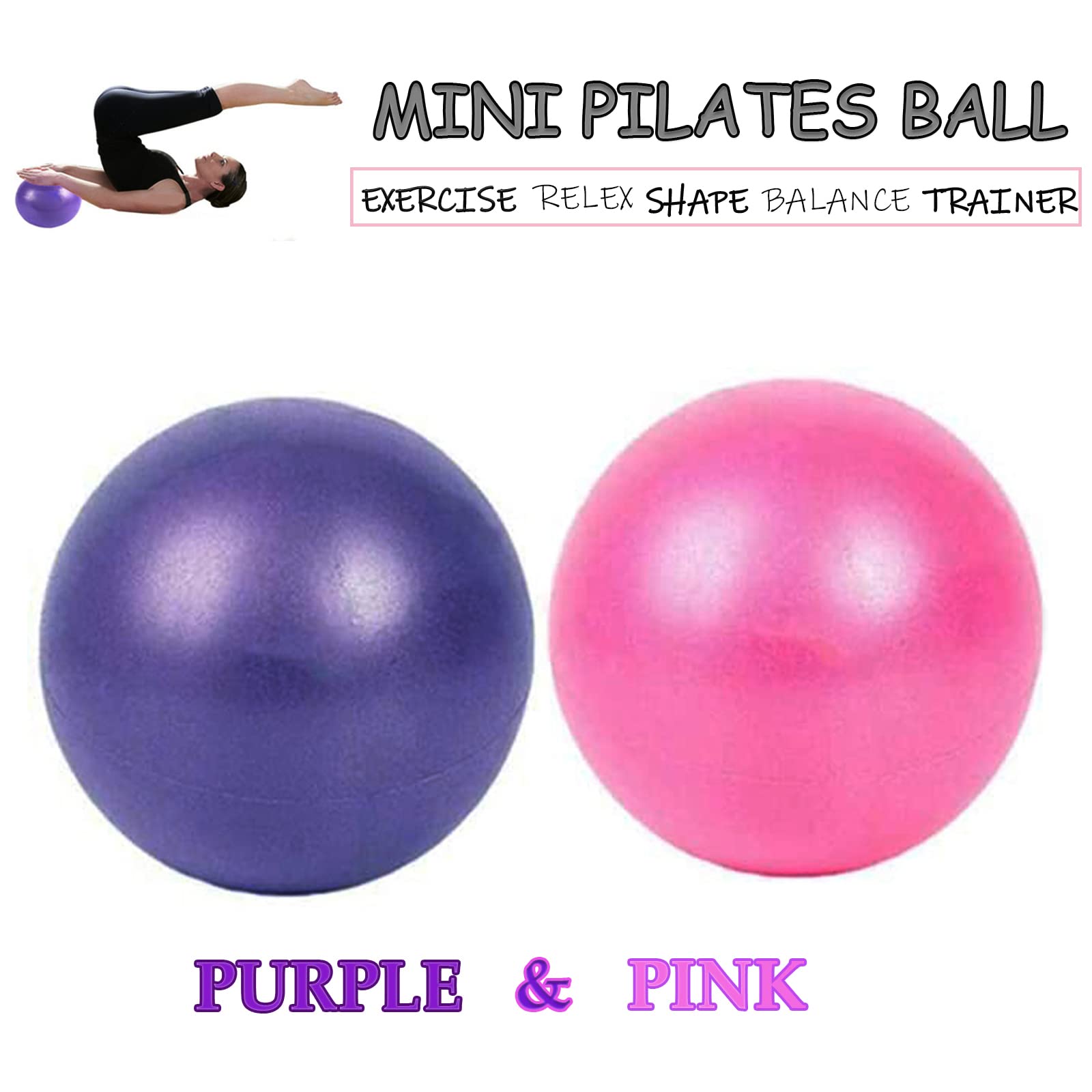 Ballon de Pilates 2pcs 25cm Mini Ballon de Stabilité pour Gymnase Bureau Domicile