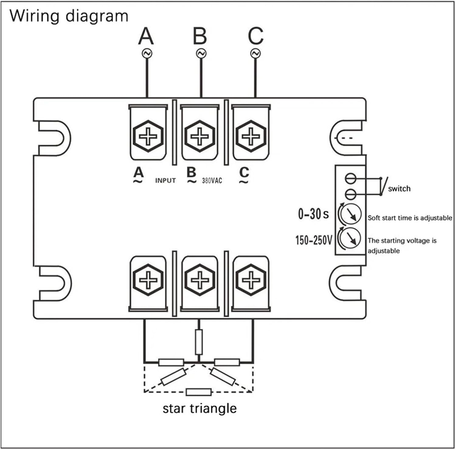 Three Phase Motor Soft Starter Module Controller 1KW-22KW(TSR-60WA-R1(6KW))
