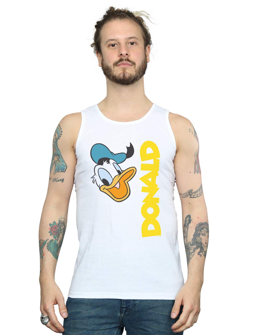 Absolute Cult Men's White Disney Donald Duck Greetings Vest Large