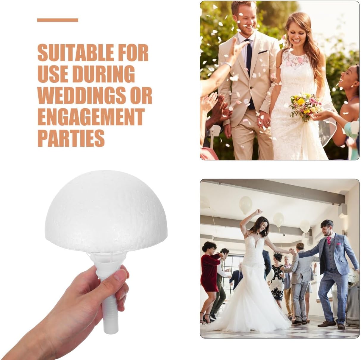 HOMSFOU Bridal Bouquet Holder Foam Flower Holder 8.46 Inch Large Foam Bouquet Handle for Wedding Floral Arrangements and DIY Decorations