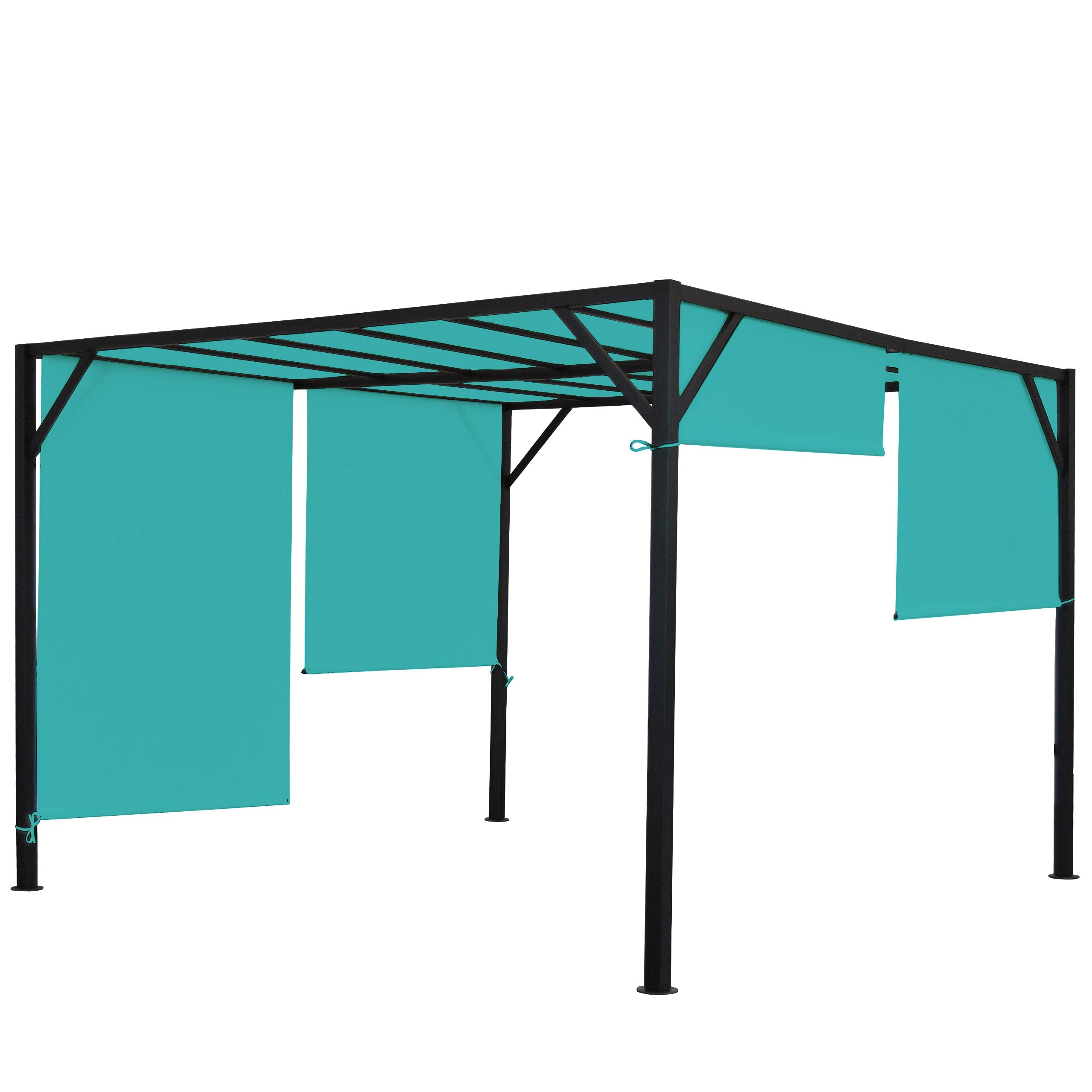 Mendler Pergola Baia Schiebedach türkis-blau - 4x4m