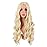MapofBeauty 28 Inch/70 cm Long Wavy Middle Part with No Bangs Synthetic Fiber Curly Fashion Women Party Cosplay Wig (Mixed Blonde)