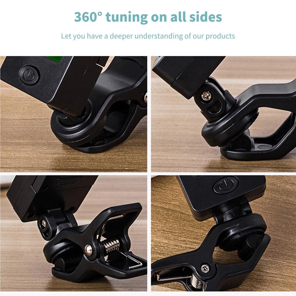 10 set Digitale Chitarra Tuner Alimentato A Batteria Anti-Interferenza Rotante Clip-On Schermo LCD Luce Tuners Violino Basso Accessori Stile 1