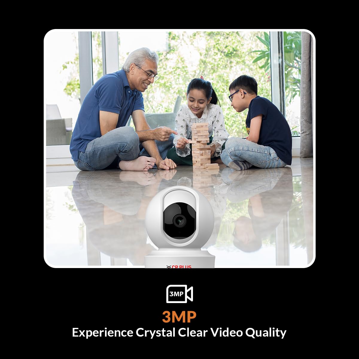 CP PLUS 3MP Resolution Smart Wi-fi CCTV Home Security Camera | 360° View | Motion Tracking | 2-Way Talk | Cloud & SD Card Support | CTC Cyber Secure Tech | 15M Night Vision | CP-E31Q — Amazon image 3