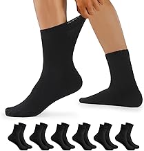 YouShow 6 Pairs Men's Women's Diabetic Socks without Elastic Non-Compressing Cotton Socks