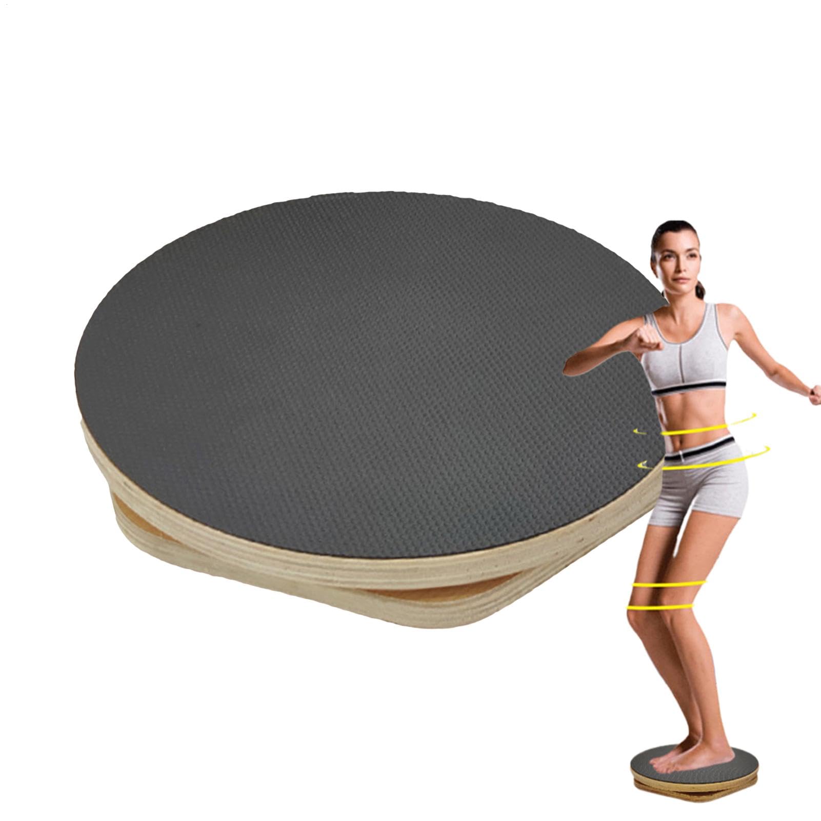 Máquina de ejercicios giratorios, placa giratoria de madera grande, tabla giratoria de madera para equilibrar la cintura, disco giratorio de madera maciza antideslizante para el hogar y el fitness