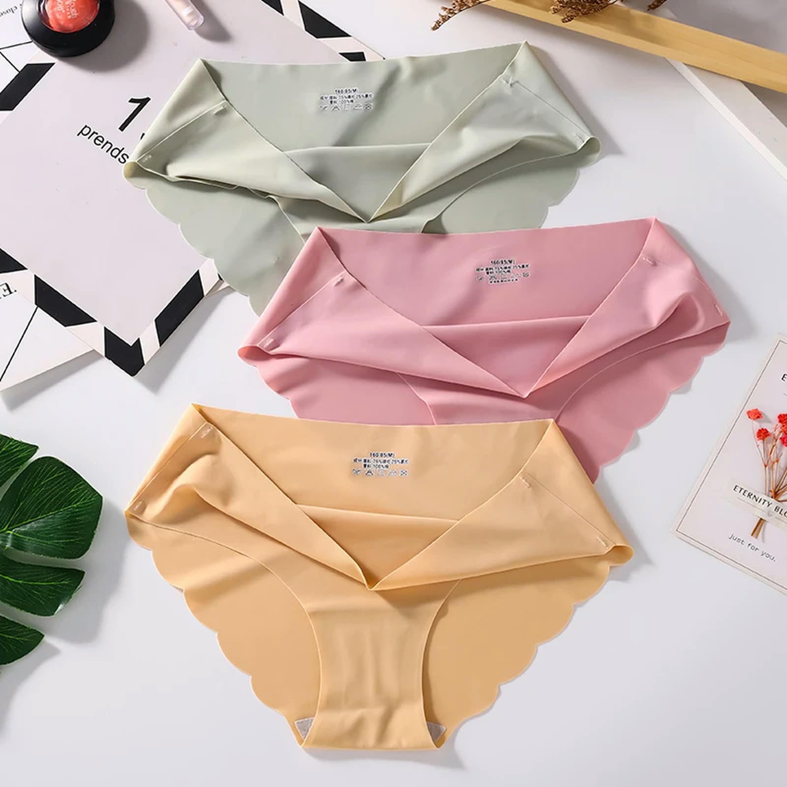 Ropa Interior Mujer 4 Piezas De Seda Sin Costuras Brastas Sexy para Mujeres Mid -Mid Winist Comunicy Girl Silk Panty Mujer Mujer Lencería-Establecido 23-SG