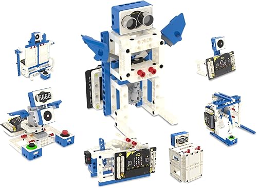Miniatura 1 de Yahboom Kit de programación de bloques de construcción, módulo de sensor para niños con Micro bit V2 STEM Codificación DIY Robot Kit Micro bit