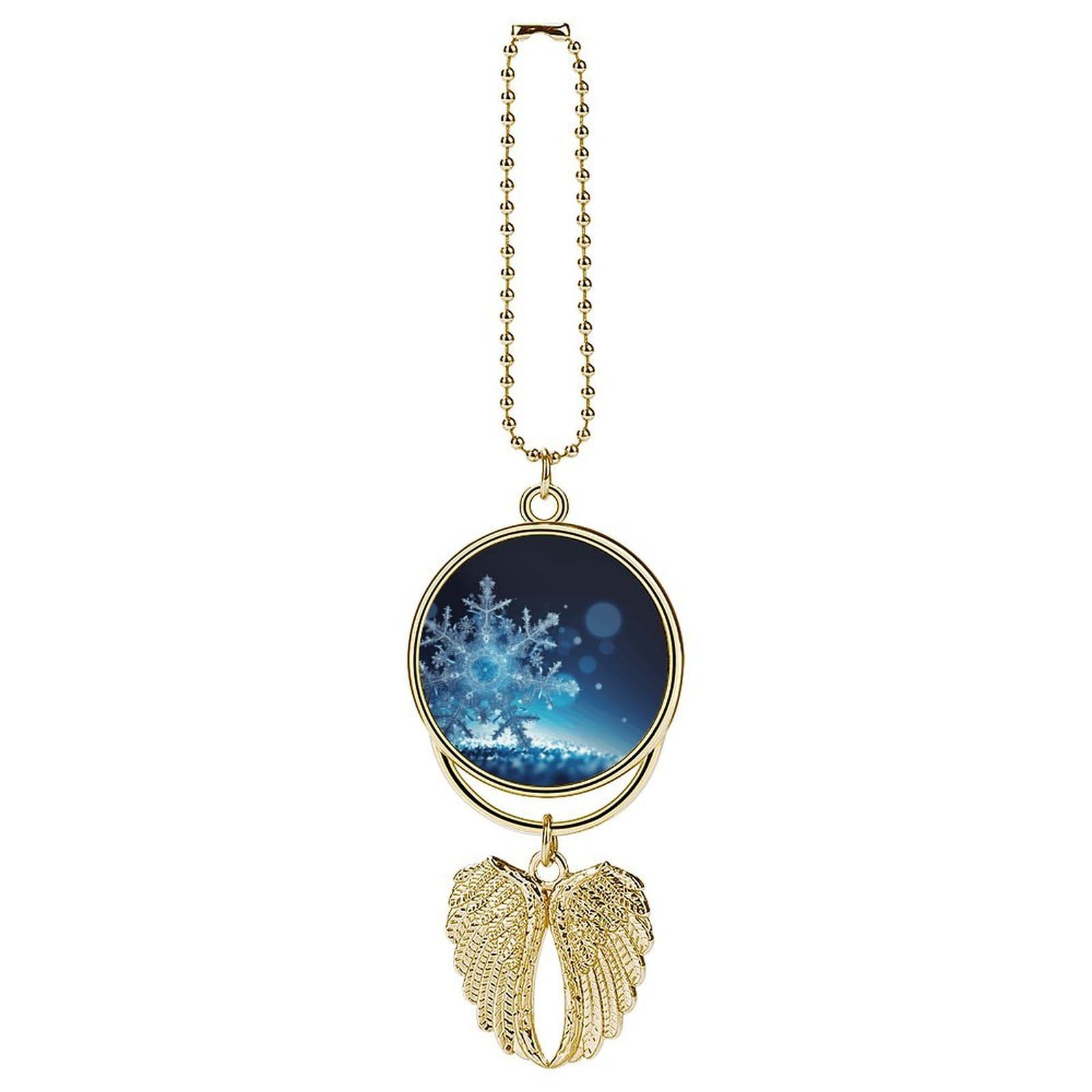 Blue Christmas Snowflake Car Pendant Hanging Swing Auto Rear View Mirror Hanging Car Rear View Mirror Charm Truck Hanger Ornament Charm for Car Rear View Mirrors Accessories