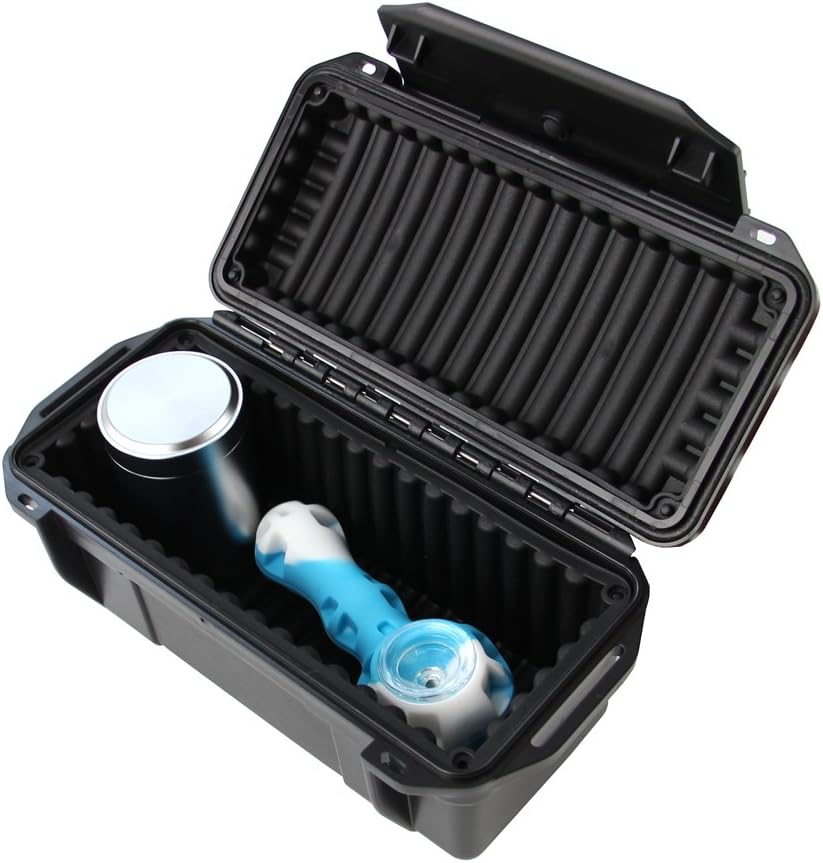 SHBC Smoker Smell Proof Container 8 Inch-The Stash Box Waterproof/Odor Resistant/Lockable Security Lid/Fits Pax 2/ Grinder/Containers -More Smoking Accessories Travel, Hidden and Storage