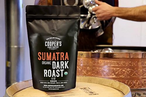 Miniatura 4 de Sumatra tostado oscuro orgánico, café molido, café de origen único grado 1 premium, bolsa de 12 onzas