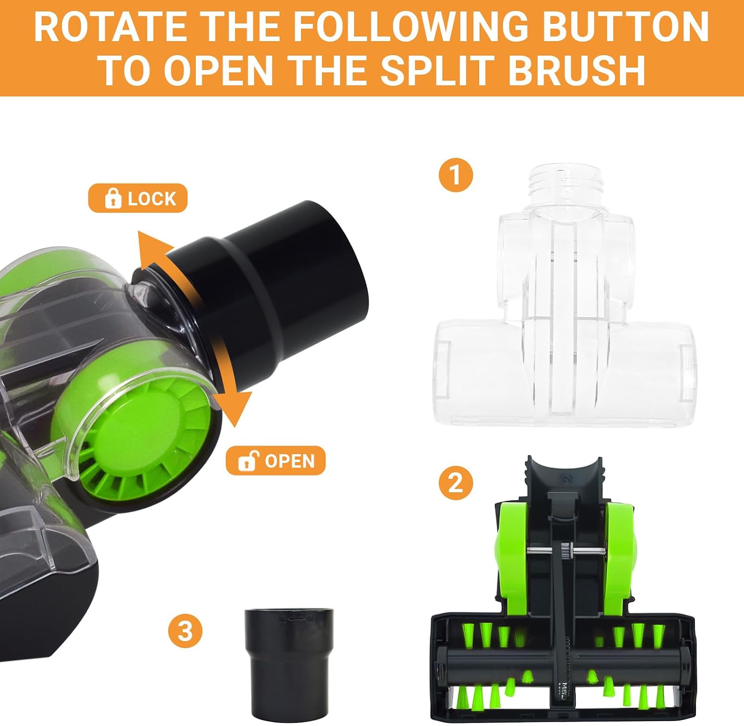 Vacuum Pet Hair Power Brush Tool Attachment Compatible with Shark NV360 NV350 NV352 NV356E NV370 NV22L UV420 UV410 UV440,Shark Pet Hair Power Brush Tool Attachment(Green)