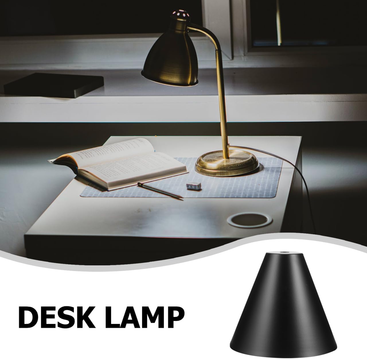 Osaladi Black Iron Desk Lamp Shade 4.68X4.68X3.93In Replacement Lampshade for Table Lamps and Floor Cover Decorative Metal Light Shade for Bedroom Hotel Living Room