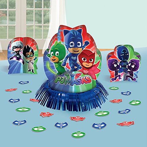 amscan 281741 PJ Masks Table Decorating Kit, 1 Pack (23 pcs), Party Favor