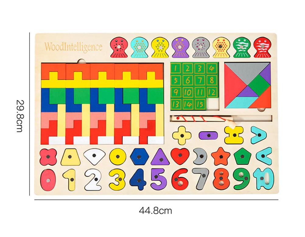 Tablero Montessori de Madera, Juego de Pesca Magnético