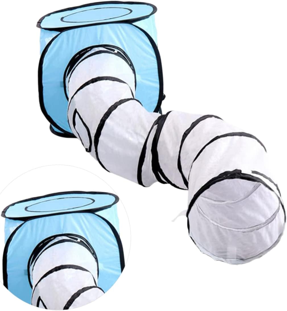 Foldable Cat Tunnel Toy Interactive S-Shape Tube for Indoor Cats Kittens Fun Playtime Activity for Space-Saving Design Engaging Tube Toys