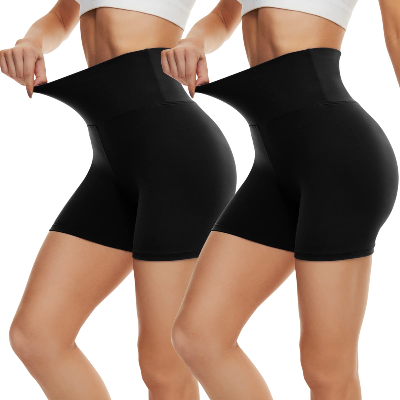 DDOBB Radlerhose Damen Kurze Shorts Sporthose Leggings Blickdicht High Waist Elastisch Unterhosen Fitness Hotpants Sommer Boxershorts