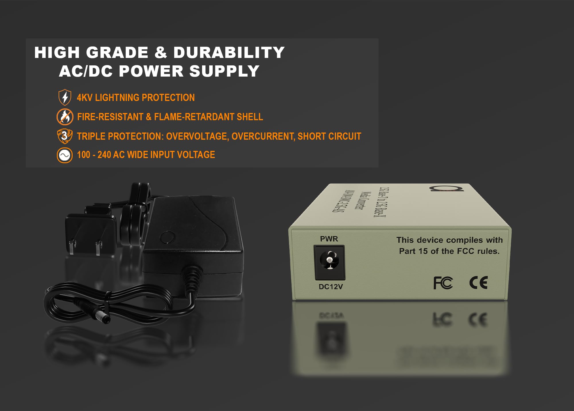 Convertitore multimediale da Ethernet a fibra 2.5G | Slot SFP a doppia fibra configurabile per 1G e 2.5G | Compatibile con fibra ottica multimodale e monomodale, 2.5GBe 1Gbe 1Gbe 100Mbps autosensing