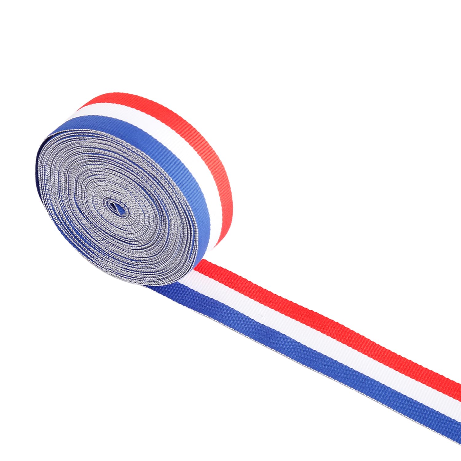 Bojueshaw 10M Red White Blue Striped Ribbon,2.5CM Wide Nylon Craft Ribbon for Gift Wrapping,Hair Bows,Party Decorations and National Celebrations