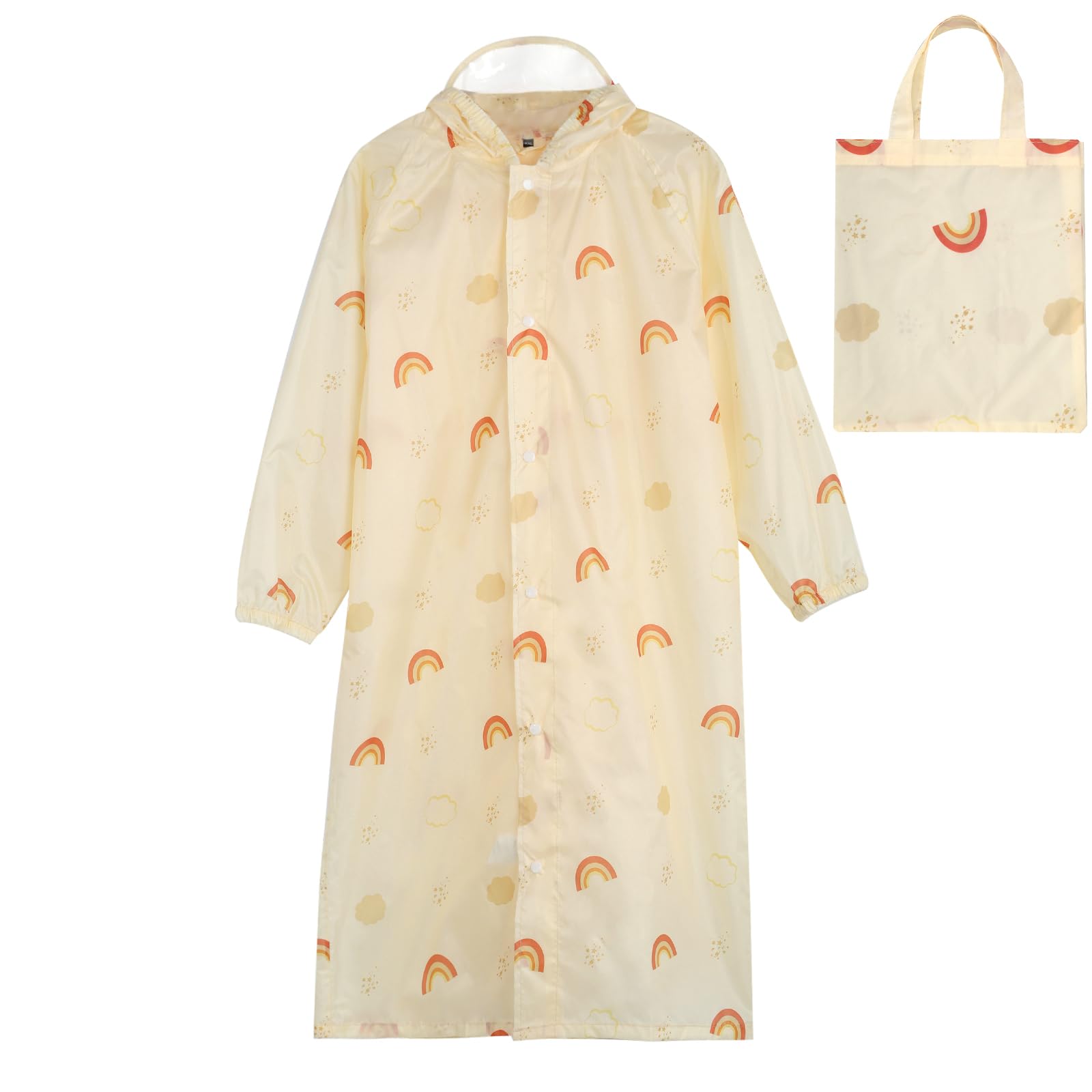 Impermeable para niños, poncho de lluvia impermeable con capucha para niños y niñas, ropa de lluvia ligera y reutilizable con bonito estampado con funda de mochila