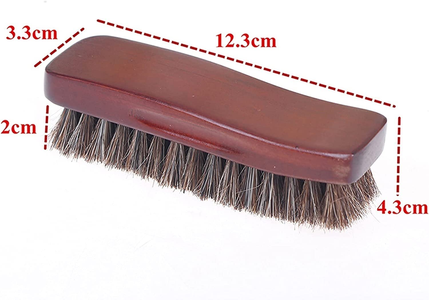 Cepillo for Zapatos, cerdas de Madera Natural, Cepillo for Botas de Pelo de Caballo, Cepillo for Zapatos, Mango de Madera Pulido, Cepillo de Pelo Real, Limpieza for Cepillo(17x2cm)