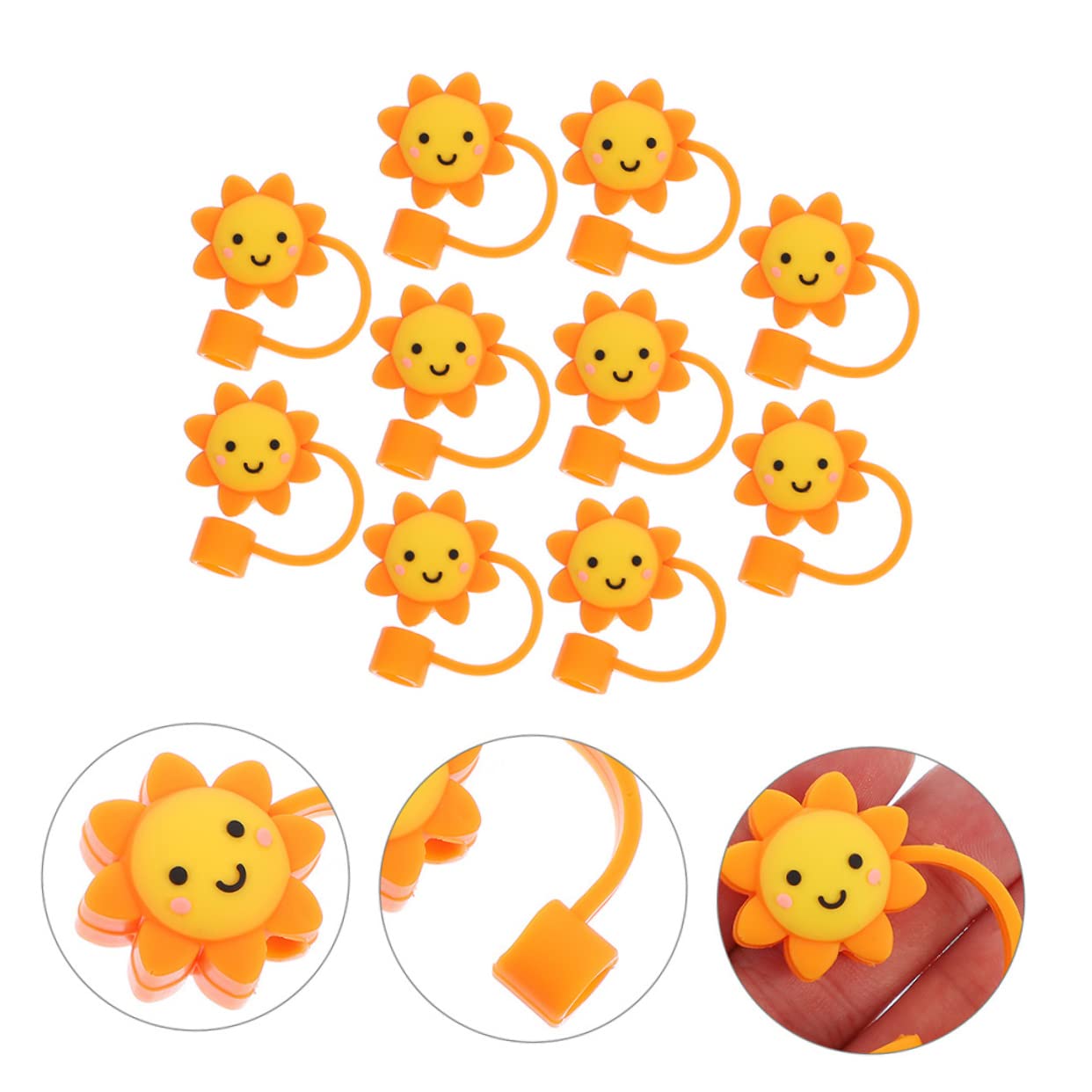 LALAFINA 50 Stück Staubstopfen Aus Stroh Kawaii Strohhalmabdeckung Aus Silikon Stroh Bedeckt Kappe Strohhalm Topper Silikon Strohhalmstopfen Schutzhülle Universal- Mädchen Kieselgel