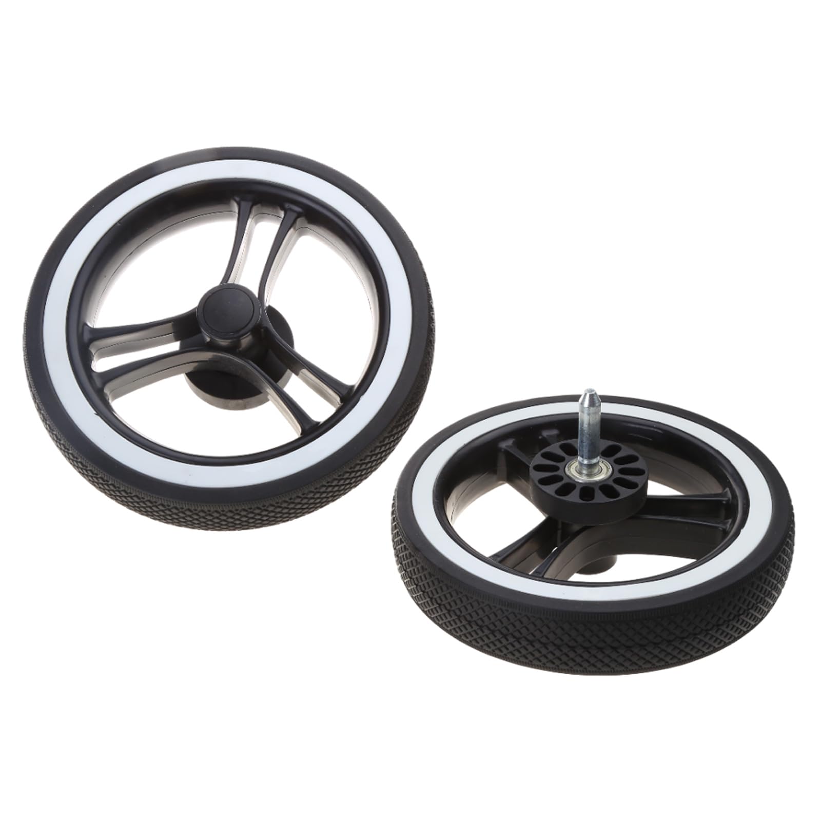 Ensemble de roues de landau en caoutchouc et métal pour poussette de bébé, accoudoir avant de rechange pour plus cher