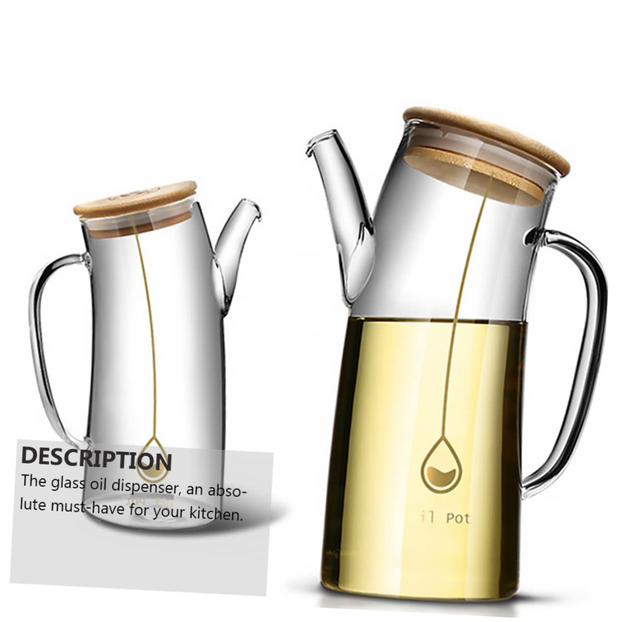 Distributeur D'Huile En Verre Borosilicate Avec Bec Verseur - Bouteille Vinaigrette Et Sauce Soja Multifonction 500ml