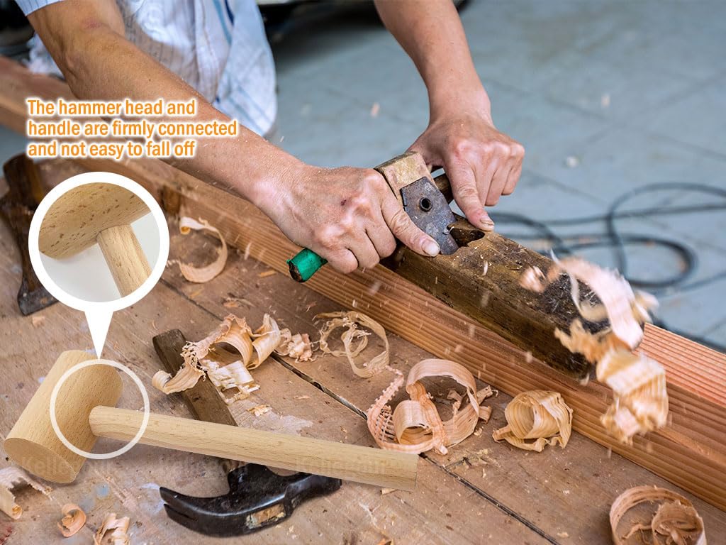 25cm Martello di Legno,Mazzuola in Legno,Mazzuolo di Legno,Martello da Legno,Falegname Falegname Martelli,per L'installazione di Vari Mobili in Legno,Parti in Legno,Gomma,Plastica