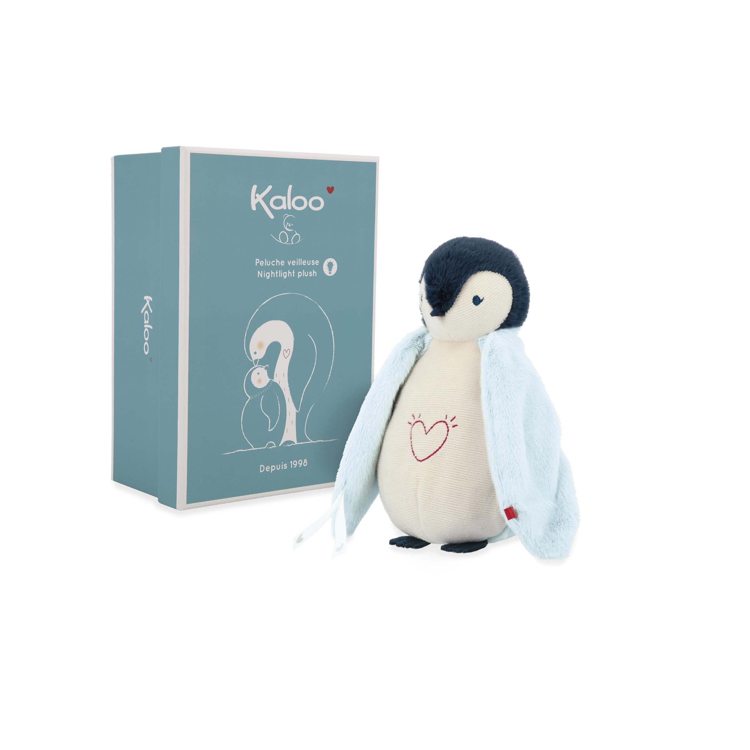 Kaloo - Musical and Luminous Baby Night Light Plush - White Noise Soft Toy - Blue - 20cm - Soft Toy from birth - K212010