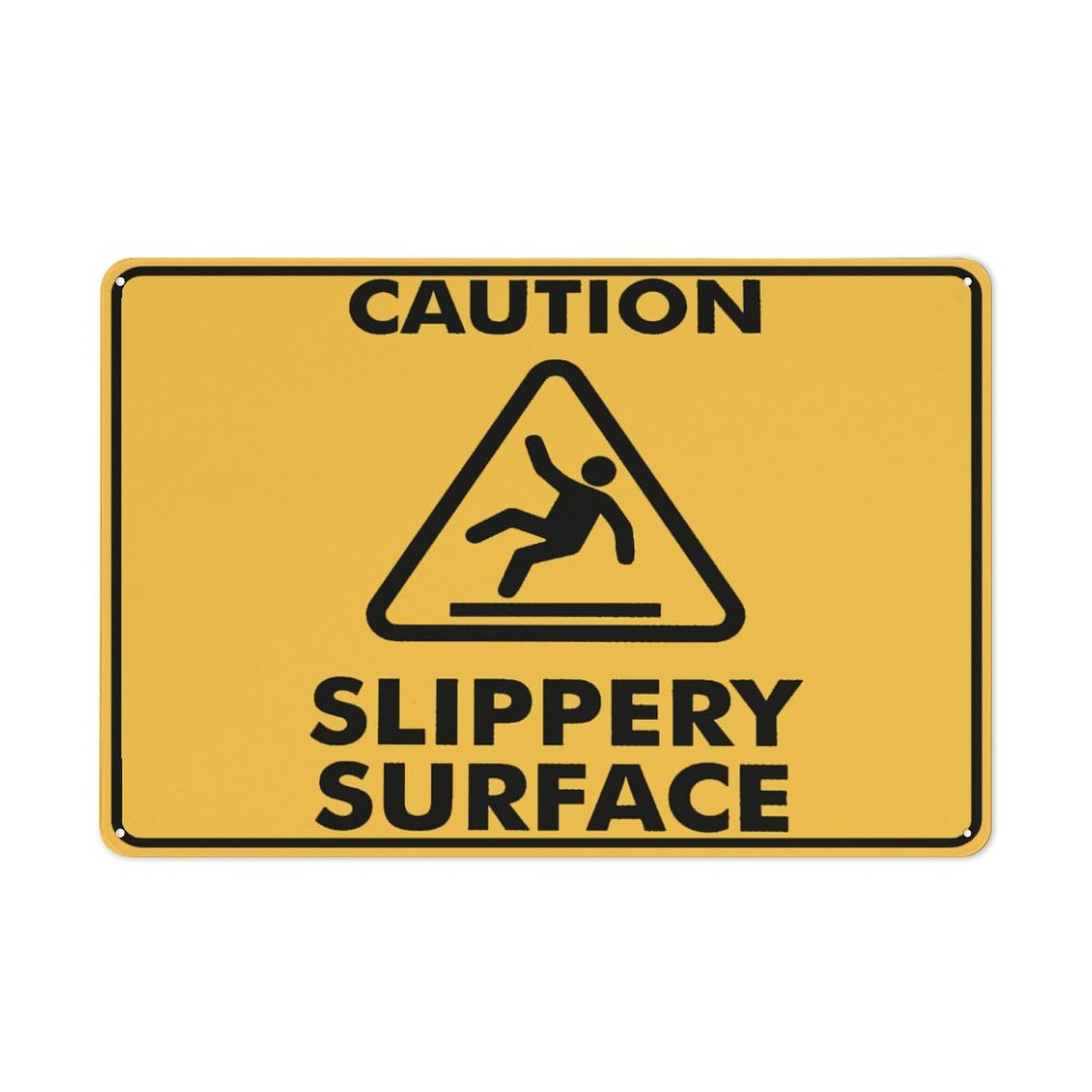 Caution Slippery Surface Sign Outdoor Signs Aluminum 12X8 Inch Uv Ink Printed For House And Business