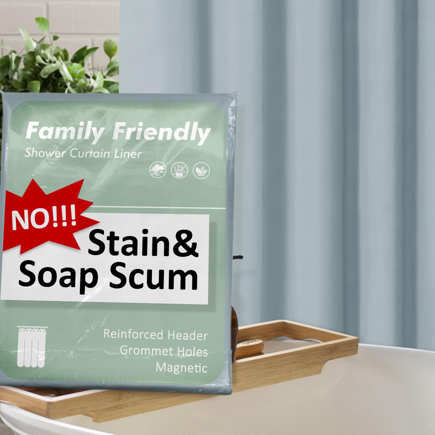 Barossa Design Shower Curtain Liner Premium PEVA Shower Liner for