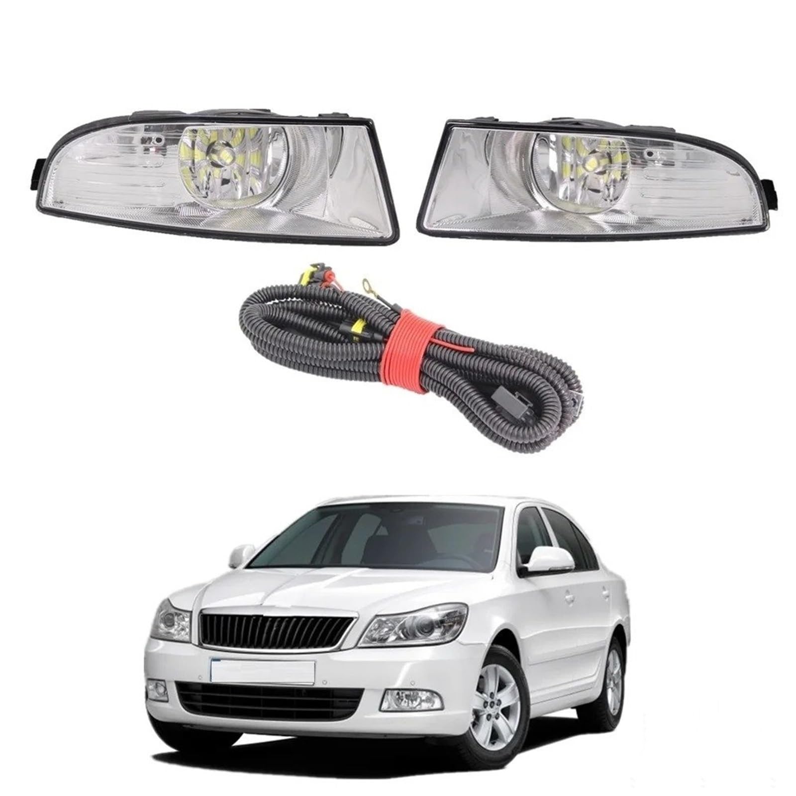 SANCAK Faro Anteriore Per Skoda Per Octavia Fendinebbia | Per A5 Per A6 2009 2010 2011 2012 2013 Fendinebbia Anteriore A LED Con Lampadine/accessori Per Auto A Filo