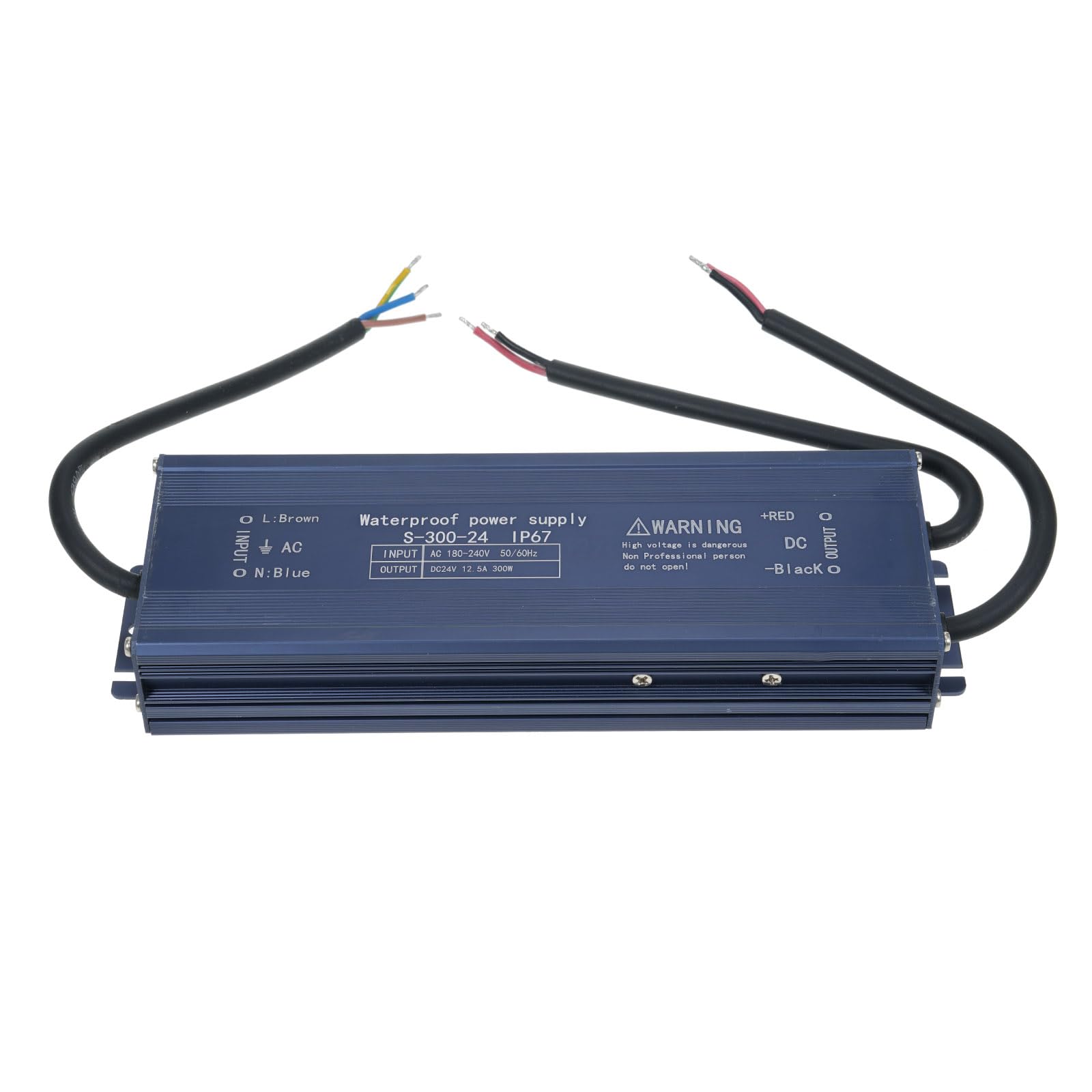 Tnfeeon Sterownik LED 24 V 120 W Kompaktowy Wodoodporny Zasilacz do ściemnianych Taśm świetlnych z regulowaną jasnością Oznakowanie Zewnętrzne Zastosowania W Oświetleniu Komercyjnym Idealny do (300W)