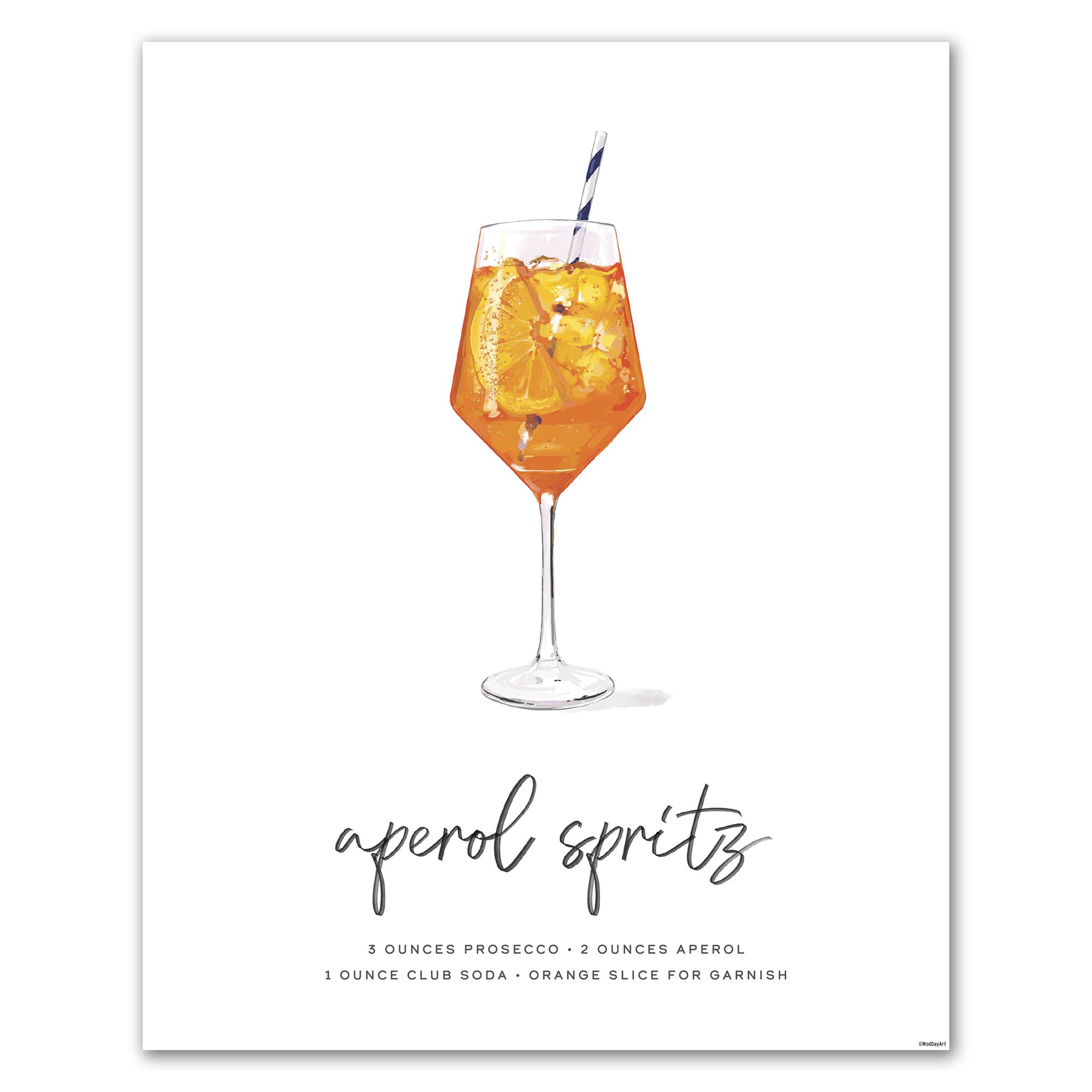 Aperol Spritz Cocktail-Wandkunst, Mix & Match Barwagen-Dekoration, illustrierte Alkohol-Poster mit Cocktail-Rezepten, ungerahmt, Bar-Wandkunst, Cocktail-Poster, Geschenke für Männer