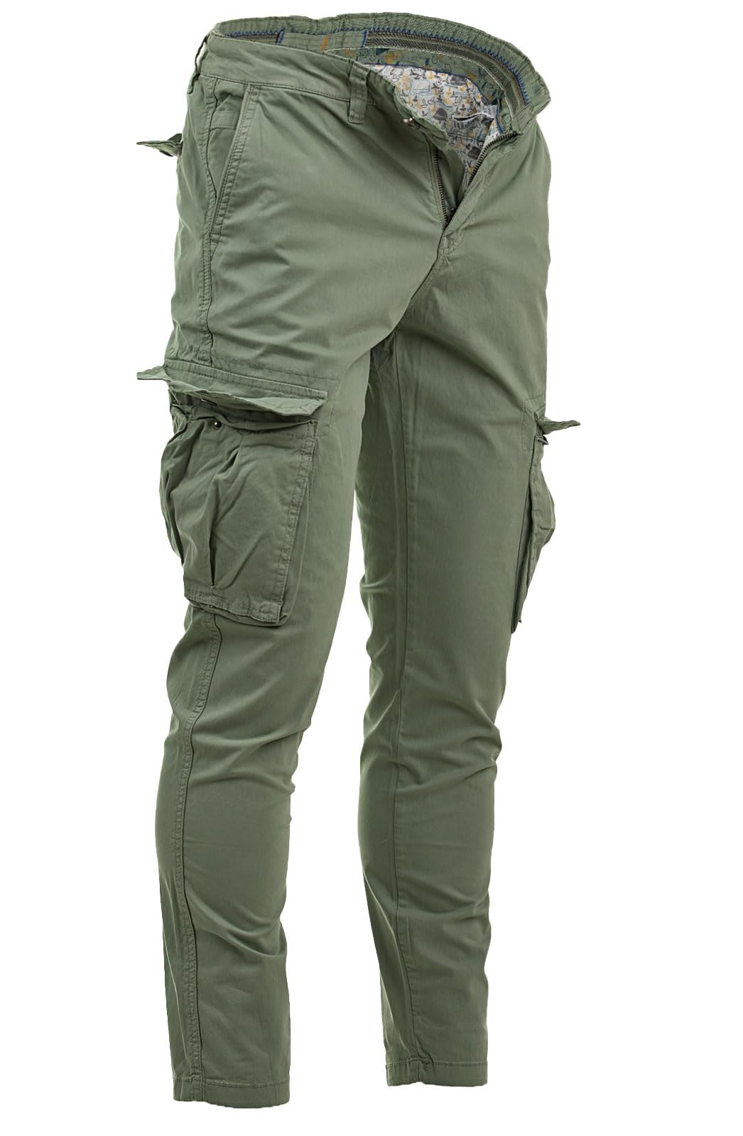 Instinct Pantaloni Cargo Uomo Estivi Slim Fit Tasconati con Tasche Laterali Militari da Lavoro Trekking Outdoor Pantaloni Multitasche Leggeri Traspiranti in Cotone Primavera Estate