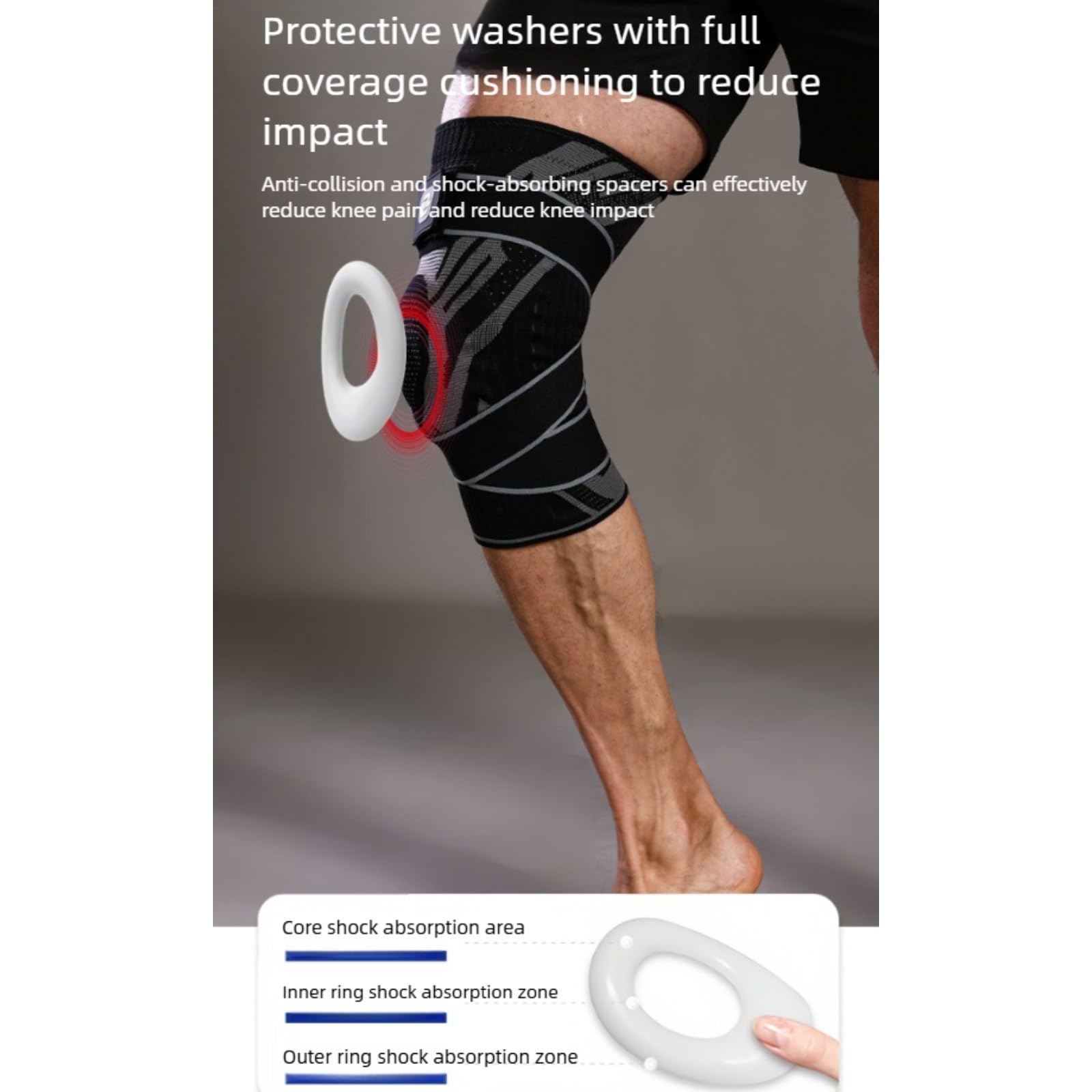 Rodillera, manga de apoyo ajustable para alivio de molestias en las articulaciones y protección de lesiones deportivas, unisex