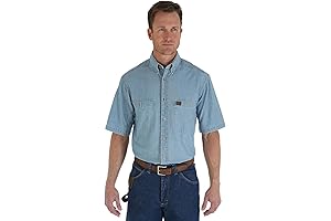 Men's Chambray Work Shirt: Wrangler Riggs Workwear's Epitome of Rugged Durability