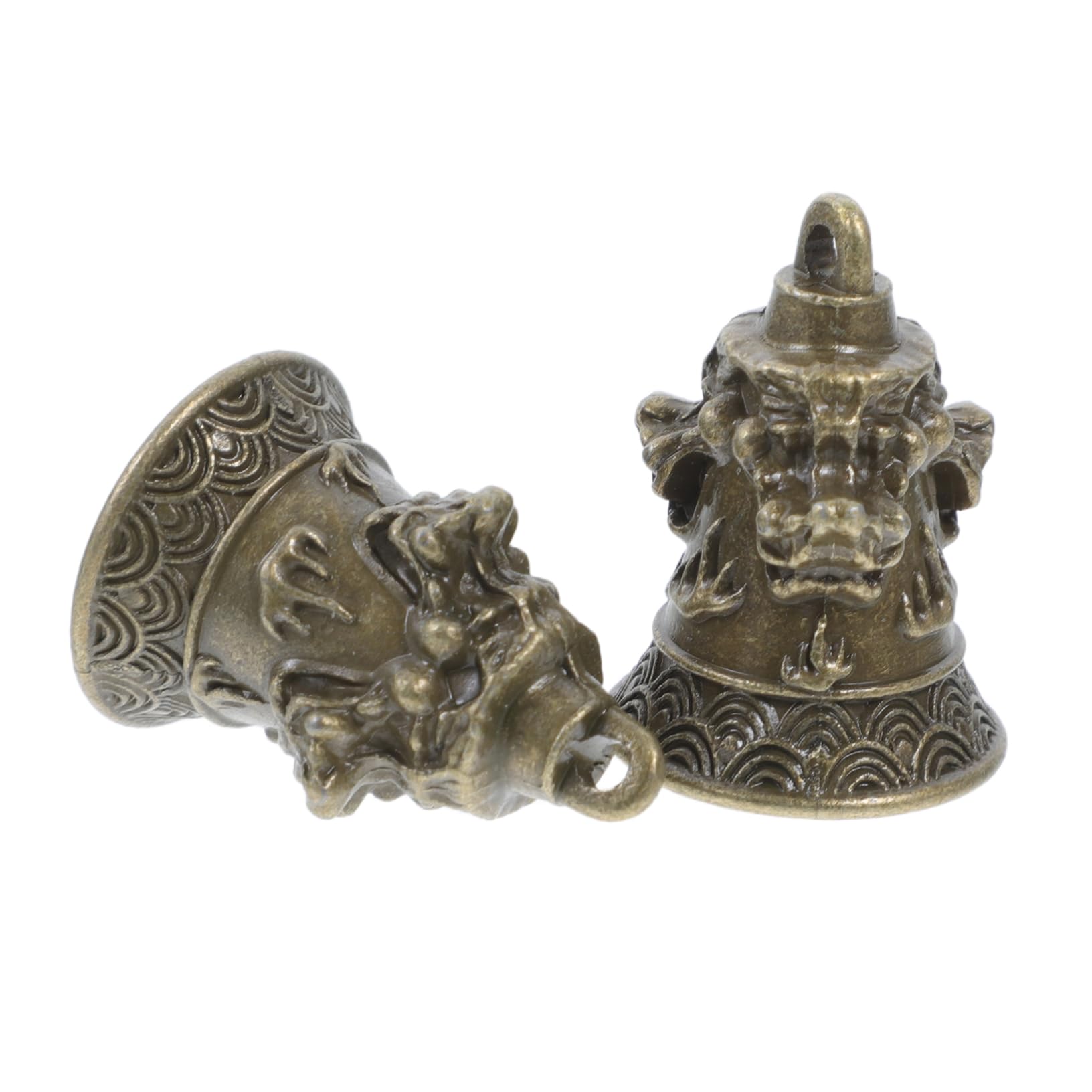 VOSAREA 2pcs Bell Pendant Brass Bell Crafts Retro Bell Lion Head Bell Keychain Bells Bell Decor Hanging Pendant Bell Ornaments Vintage Bell Keychain Accessories Wind Chime Accessories