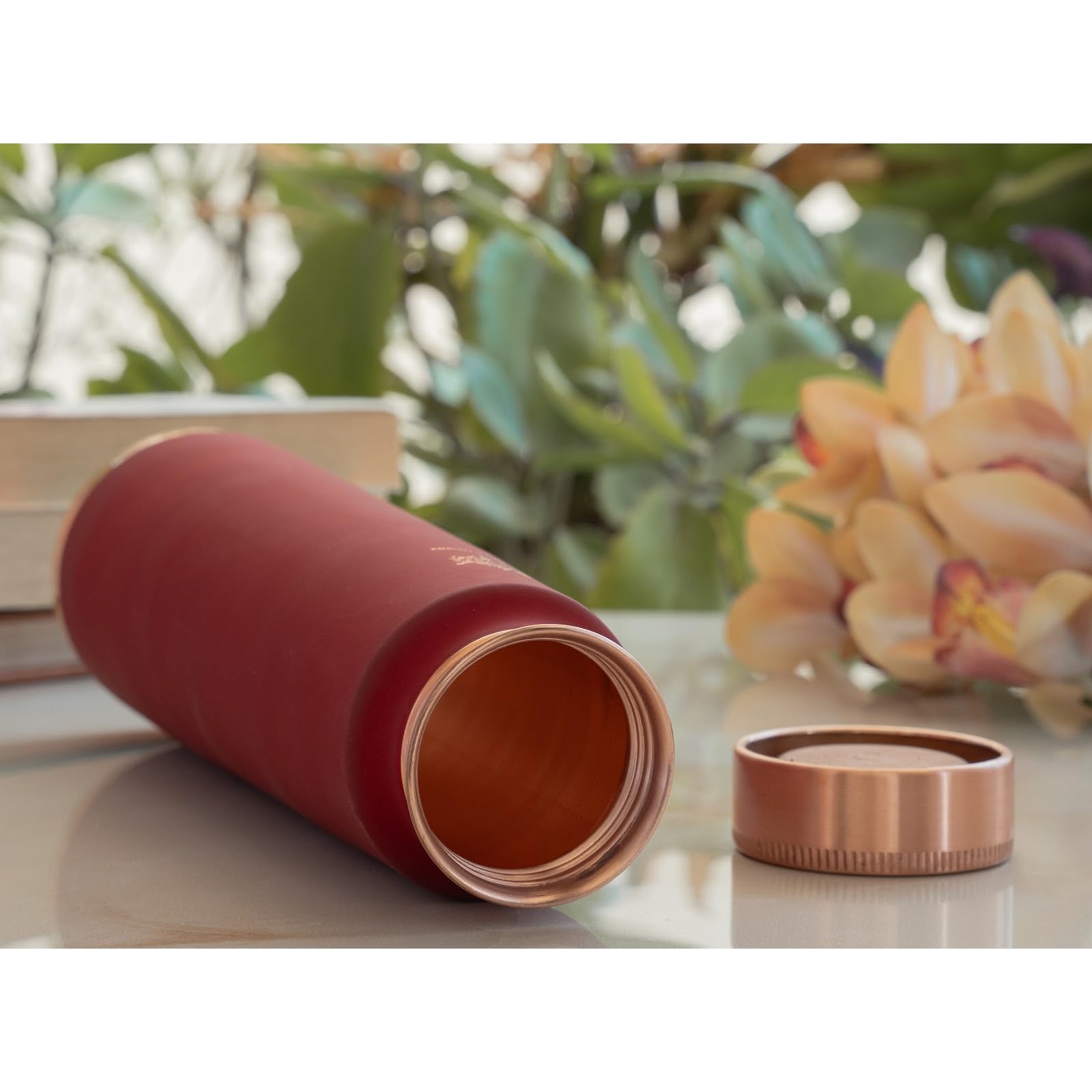 Copper Water Bottle - Ayurvedic Health & Silk Print -5