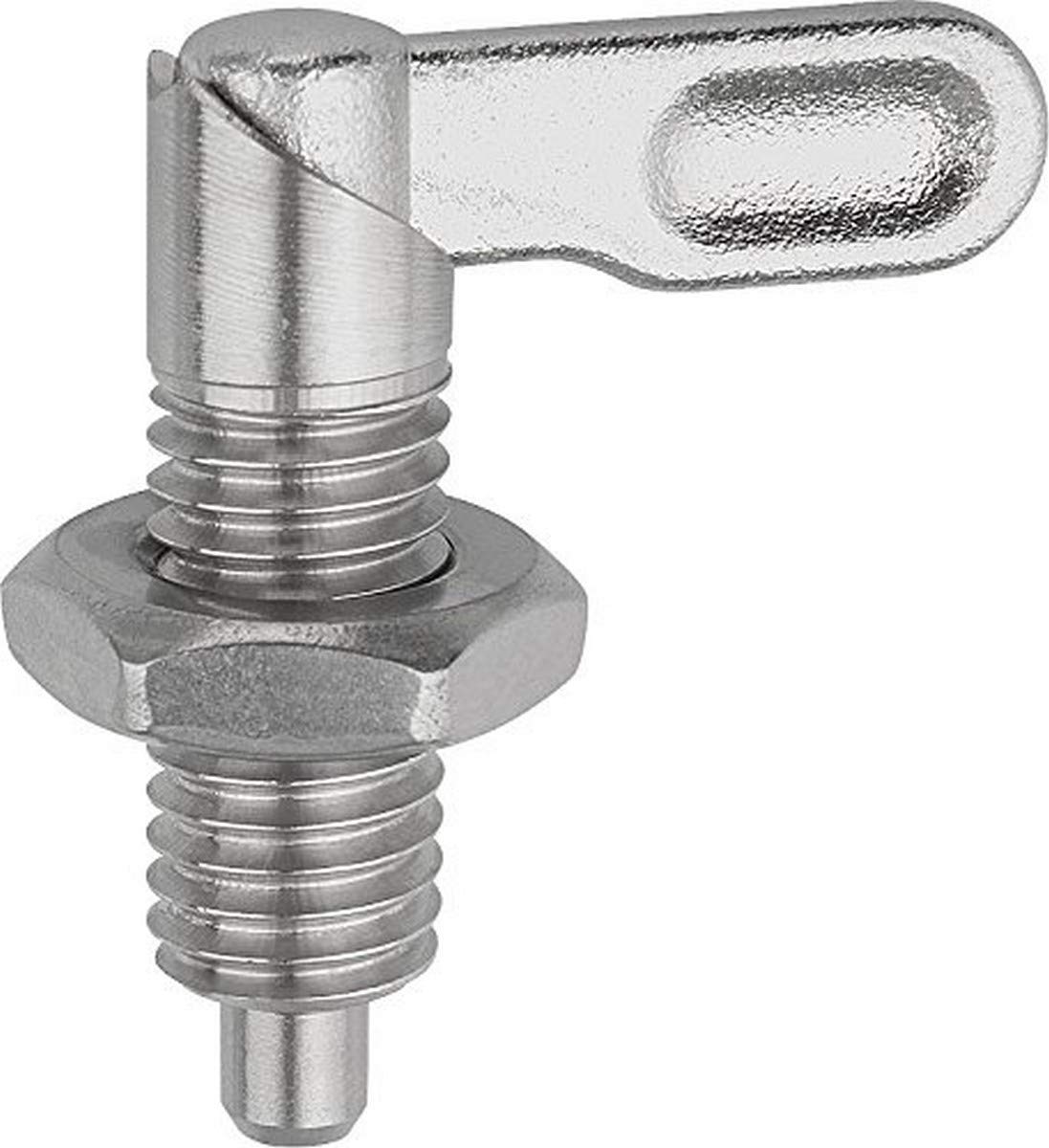 Kipp 03099-10508AO Stainless Steel Cam Action Indexing Plunger, Style B, Inch, Natural Finish, 8 mm Locking Pin Diameter, 3/4-16