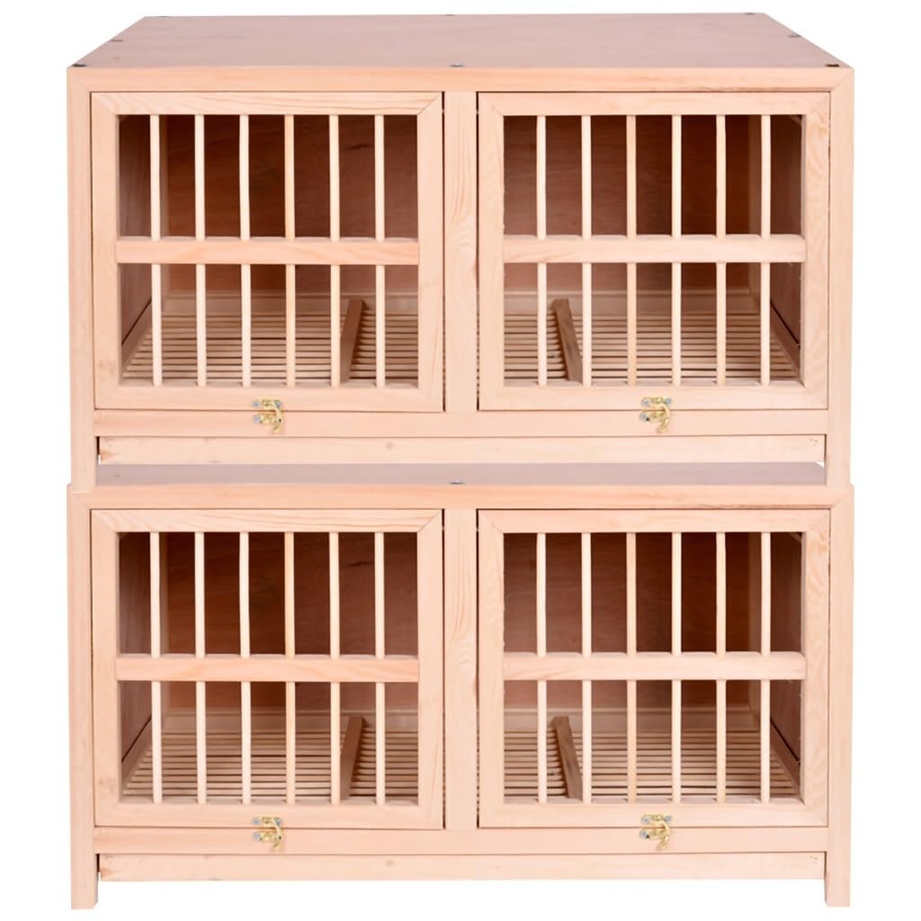 Cage à pigeons contre le stress de ponte avec 2 nichoirs naturels